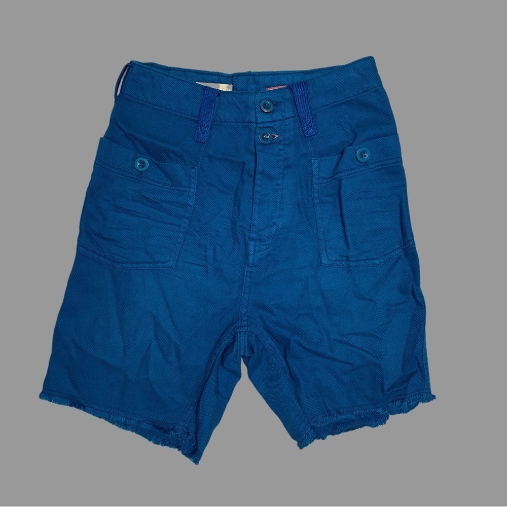 ❤️ 26 ❤️ NWT Anthro Shorts High Waist Blue Slouchy Long Pockets​